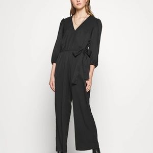 NWT ASOS Monki Tia jersey wrap jumpsuit in black